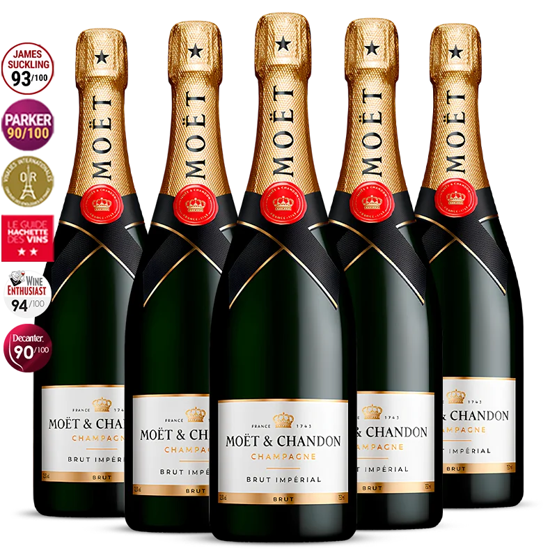 Pack 5 Champagnes Moët & Chandon - Brut Impérial 3.75l